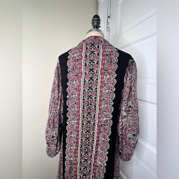 Free People Azalea Midi Maxi Dress Small Black Burgundy NEW NWT - Picture 10 of 14